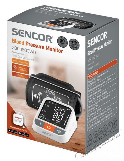 Sencor SBP 1500WH V&eacute;rnyom&aacute;sm&eacute;rő Sz&eacute;ps&eacute;g&aacute;pol&aacute;s / Eg&eacute;szs&eacute;g - V&eacute;rnyom&aacute;sm&eacute;rő - Felkaros v&eacute;rnyom&aacute;sm&eacute;rő - 493599