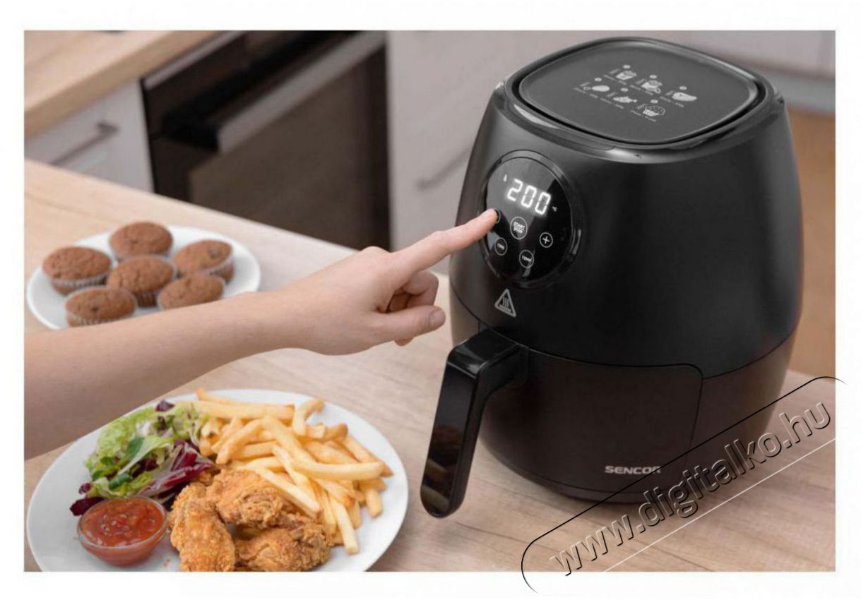 Sencor SFR 5030BK forr&oacute;levegős fritőz Konyhai term&eacute;kek - Konyhai kisg&eacute;p (s&uuml;t&eacute;s / főz&eacute;s / hűt&eacute;s / &eacute;telk&eacute;sz&iacute;t&eacute;s) - L&eacute;gkever&eacute;ses főzőg&eacute;p / elektromos kukta / multifunkci&oacute;s s&uuml;tő - 376735