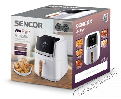 Sencor SFR 6551WH FORR&Oacute;LEVEGŐS S&Uuml;TŐ 6,5 L Konyhai term&eacute;kek - Konyhai kisg&eacute;p (s&uuml;t&eacute;s / főz&eacute;s / hűt&eacute;s / &eacute;telk&eacute;sz&iacute;t&eacute;s) - L&eacute;gkever&eacute;ses főzőg&eacute;p / elektromos kukta / multifunkci&oacute;s s&uuml;tő - 502878