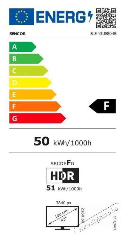 Sencor 43  SLE 43US804B Telev&iacute;zi&oacute;k - LED telev&iacute;zi&oacute; - UHD 4K felbont&aacute;s&uacute; - 506066