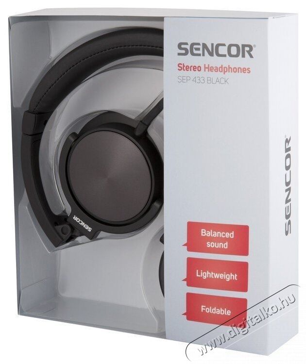 Sencor SEP 433 fekete Audio-Video / Hifi / Multim&eacute;dia - F&uuml;l &eacute;s Fejhallgat&oacute;k - Fejhallgat&oacute; - 519141