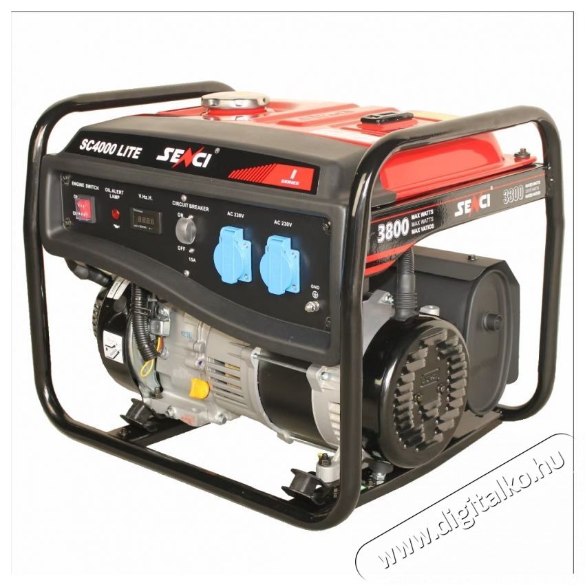 SENCI LITE Benzines &aacute;ramfejlesztő, 7.5 LE, 223 cm3, 3300 W, 230 V, AVR, ber&aacute;nt&oacute;s ind&iacute;t&oacute;rendszer, 15 l, 13.5 h &uuml;zemidő H&aacute;ztart&aacute;s / Otthon / K&uuml;lt&eacute;r - Szersz&aacute;m - &Aacute;ramfejlesztő - 537287
