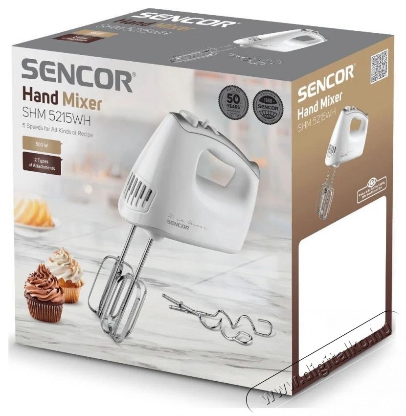 Sencor SHM 5215WH feh&eacute;r k&eacute;zi mixer Konyhai term&eacute;kek - Konyhai kisg&eacute;p (elők&eacute;sz&iacute;t&eacute;s / feldolgoz&aacute;s) - K&eacute;zi mixer - 539007
