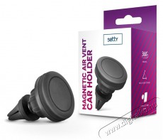 SETTY TF-0060 univerzális szellőzőrácsba illeszthető mágneses fekete autós telefon tartó - Autóhifi / Autó felszerelés - Autós tartó - 417909