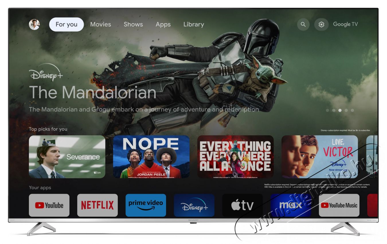 SHARP 70GP6260E 177cm-es 4K UHD QLED Sharp Google TV Harman Kardon hangsz&oacute;r&oacute;kkal Telev&iacute;zi&oacute;k - LED telev&iacute;zi&oacute; - UHD 4K felbont&aacute;s&uacute; - 493936