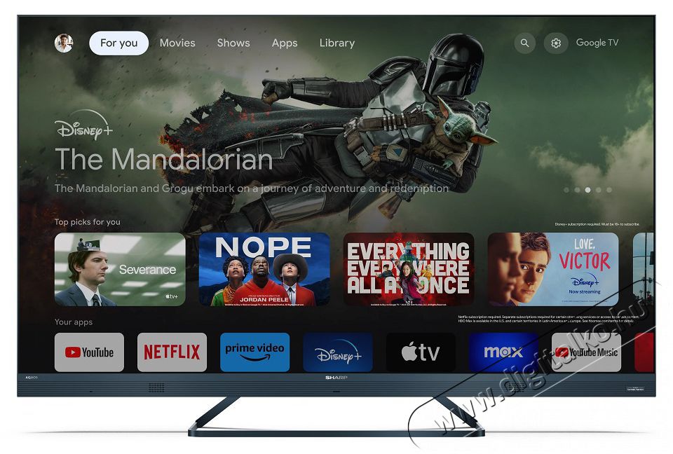 SHARP 75FQ5EG 189cm-es 4K UHD 144Hz Quantum Dot Sharp Google TV Harman Kardon hangsz&oacute;r&oacute;kkal Telev&iacute;zi&oacute;k - LED telev&iacute;zi&oacute; - UHD 4K felbont&aacute;s&uacute; - 494542
