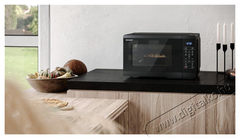 SHARP YC-MS252AE-B 25L, digit&aacute;lis mikrohull&aacute;m&uacute; s&uuml;tő, fekete Konyhai term&eacute;kek - Mikrohull&aacute;m&uacute; s&uuml;tő - Mikrohull&aacute;m&uacute; s&uuml;tő (szabadon&aacute;ll&oacute;) - 495979