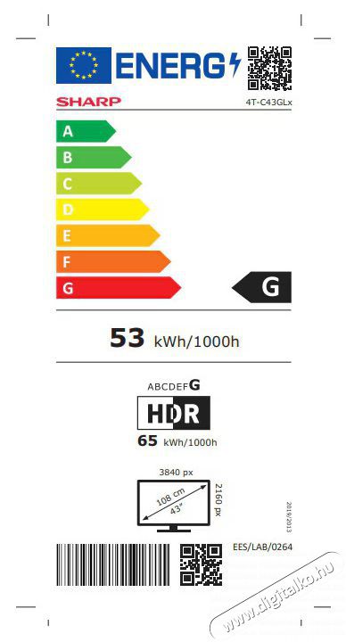 SHARP 43GL4260E 108cm-es 4K UHD Google TV Telev&iacute;zi&oacute;k - LED telev&iacute;zi&oacute; - UHD 4K felbont&aacute;s&uacute; - 499541