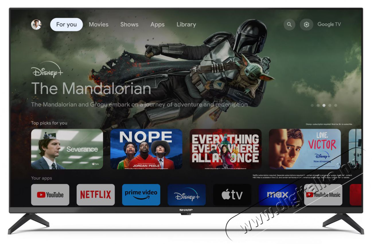 SHARP 43GL4260E 108cm-es 4K UHD Google TV Telev&iacute;zi&oacute;k - LED telev&iacute;zi&oacute; - UHD 4K felbont&aacute;s&uacute; - 499541