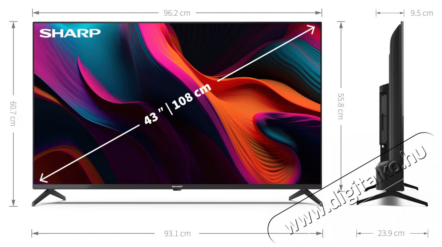 SHARP 43GL4260E 108cm-es 4K UHD Google TV Telev&iacute;zi&oacute;k - LED telev&iacute;zi&oacute; - UHD 4K felbont&aacute;s&uacute; - 499541