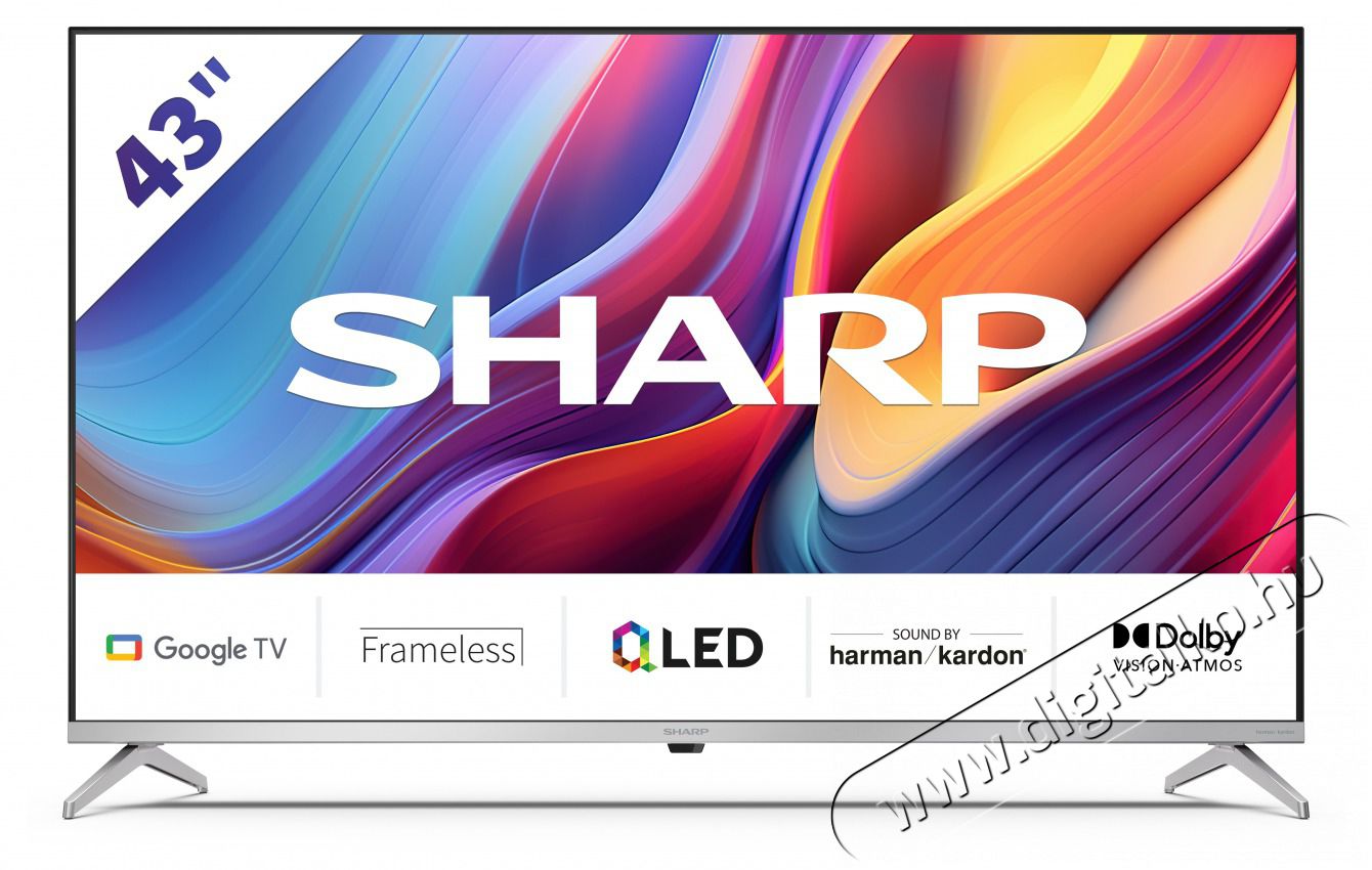 SHARP 43GP6265E 108cm-es 4K UHD QLED Google TV harman/kardon hangsz&oacute;r&oacute;kkal Telev&iacute;zi&oacute;k - LED telev&iacute;zi&oacute; - UHD 4K felbont&aacute;s&uacute; - 499833