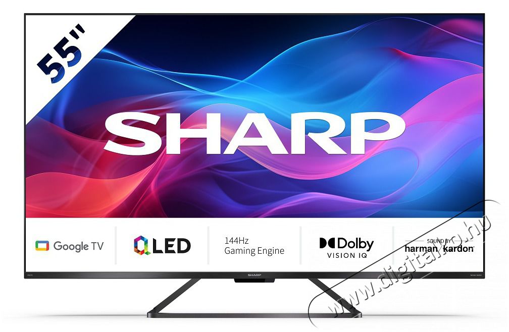 SHARP 55GR8265E 139cm-es 4K UHD 144Hz QLED Google TV harman/kardon hangsz&oacute;r&oacute;kkal Telev&iacute;zi&oacute;k - LED telev&iacute;zi&oacute; - UHD 4K felbont&aacute;s&uacute; - 499836