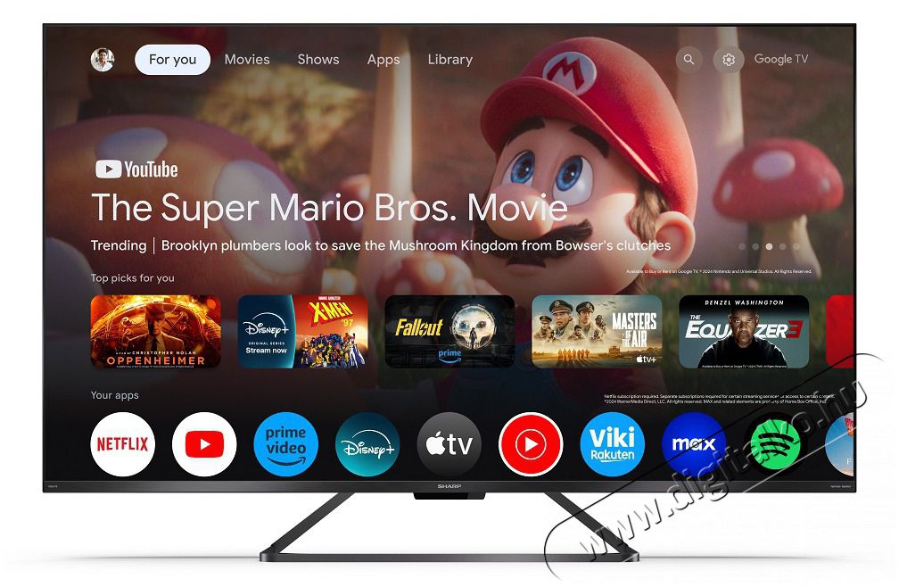 SHARP 55GR8265E 139cm-es 4K UHD 144Hz QLED Google TV harman/kardon hangsz&oacute;r&oacute;kkal Telev&iacute;zi&oacute;k - LED telev&iacute;zi&oacute; - UHD 4K felbont&aacute;s&uacute; - 499836