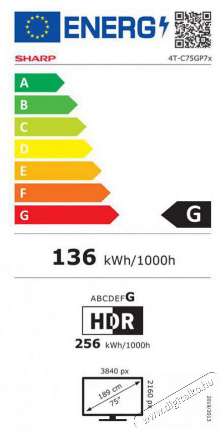 SHARP 75GP7265E 189cm-es 4K UHD QLED Google TV Harman/Kardon hangsz&oacute;r&oacute;kkal Telev&iacute;zi&oacute;k - LED telev&iacute;zi&oacute; - UHD 4K felbont&aacute;s&uacute; - 499838