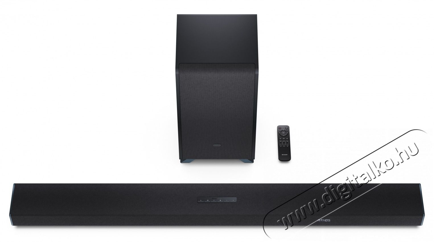 SHARP Q HT-SBW55121(BK) 5.1.2 Dolby Atmos / DTS:X hangprojektor vezet&eacute;k n&eacute;lk&uuml;li m&eacute;lynyom&oacute;val fekete Audio-Video / Hifi / Multim&eacute;dia - Hangprojektor / soundbar - M&eacute;lyl&aacute;d&aacute;val - 505451