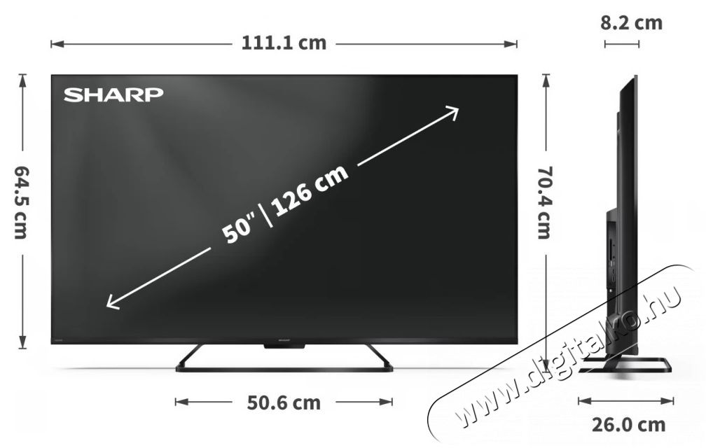 SHARP 50HR7265E 126cm-es 4K UHD 144Hz QLED Google TV Telev&iacute;zi&oacute;k - LED telev&iacute;zi&oacute; - UHD 4K felbont&aacute;s&uacute; - 529155