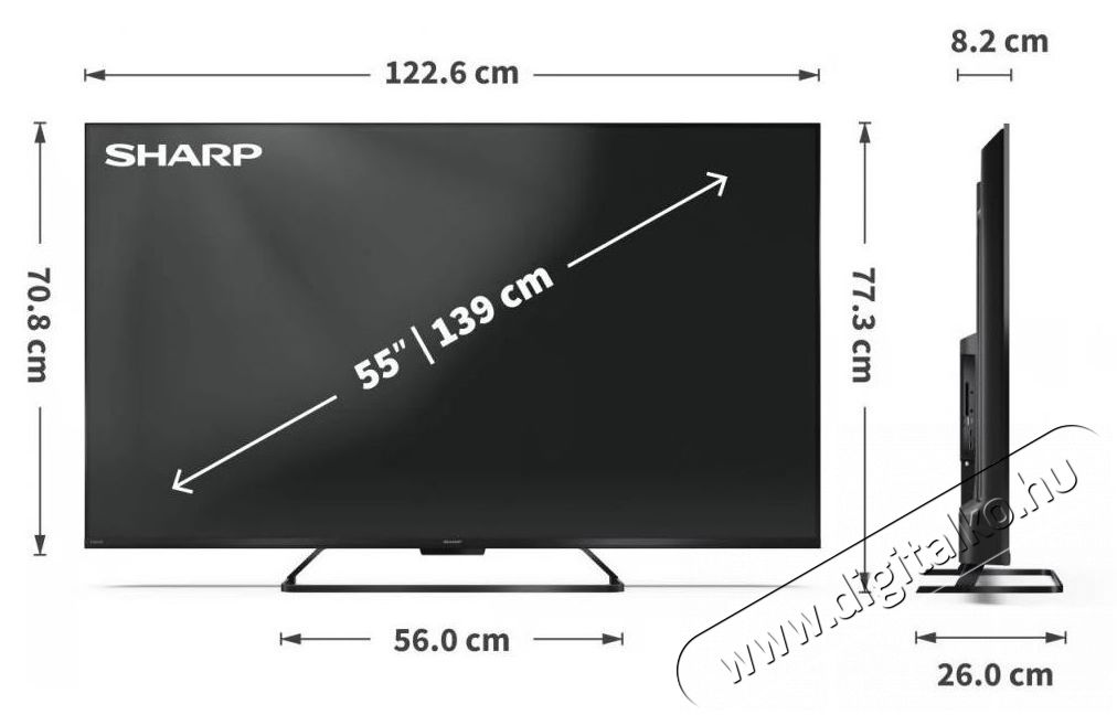 SHARP 55HR7265E 139cm-es 4K UHD 144Hz QLED Google TV Telev&iacute;zi&oacute;k - LED telev&iacute;zi&oacute; - UHD 4K felbont&aacute;s&uacute; - 529156