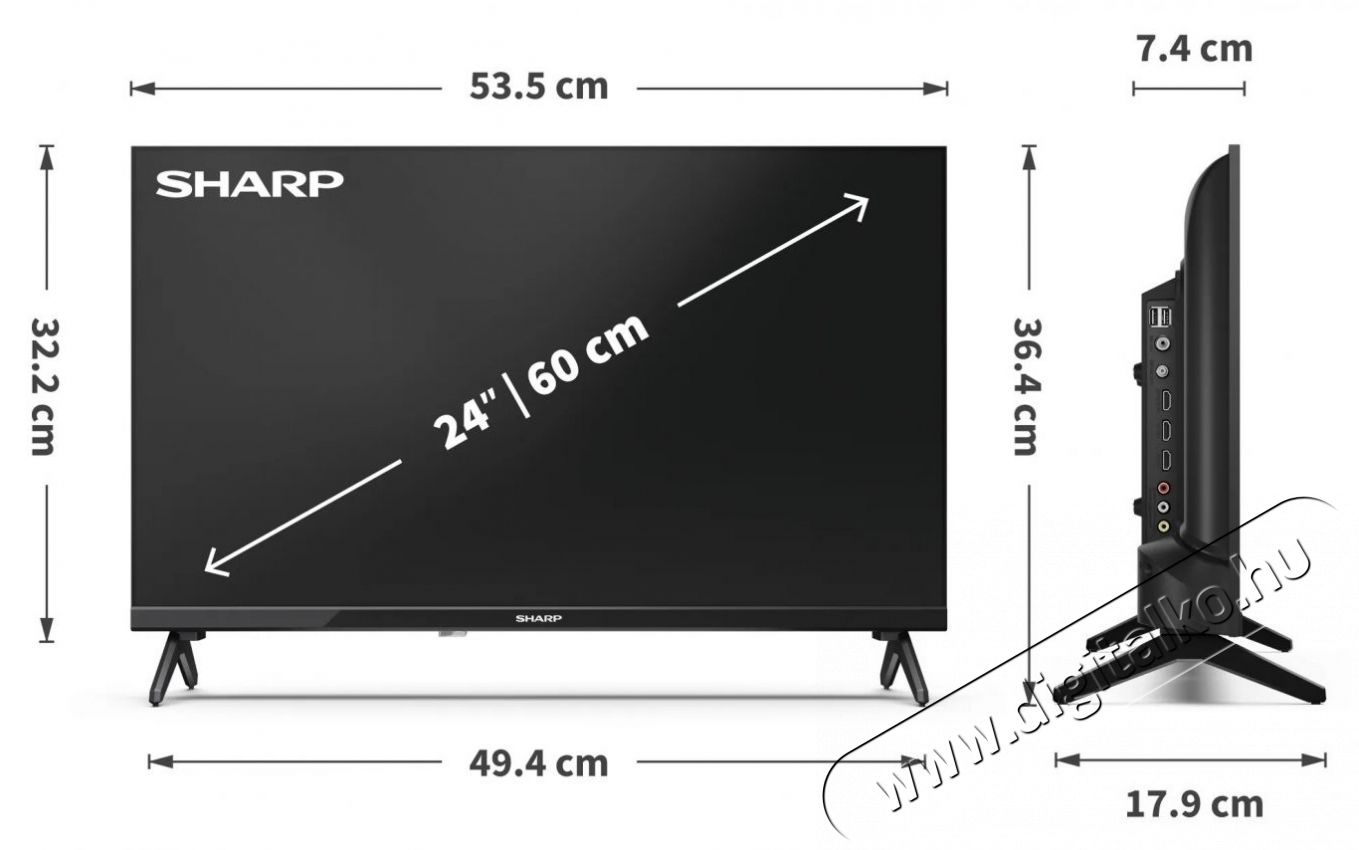 SHARP 24HA1205E 60cm-es HD Ready TV Telev&iacute;zi&oacute;k - LED telev&iacute;zi&oacute; - 720p HD Ready felbont&aacute;s&uacute; - 530984