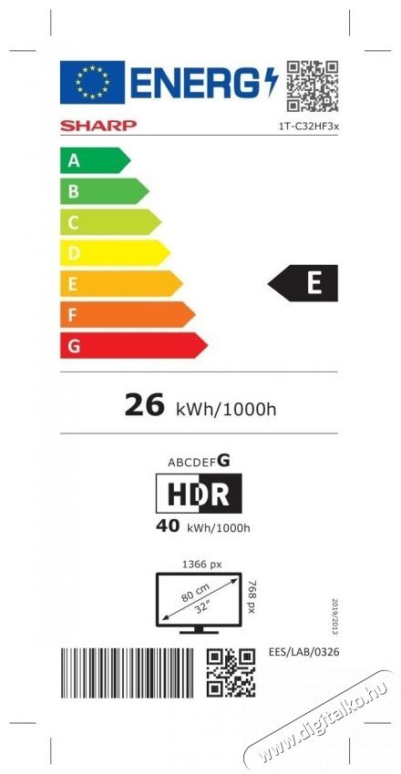 SHARP 32HF3265E 80cm-es HD Ready QLED Google TV Telev&iacute;zi&oacute;k - LED telev&iacute;zi&oacute; - 720p HD Ready felbont&aacute;s&uacute; - 530956