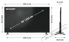 SHARP 85HP5265E 215cm-es 4K Ultra HD QLED Google TV Telev&iacute;zi&oacute;k - LED telev&iacute;zi&oacute; - UHD 4K felbont&aacute;s&uacute; - 531444
