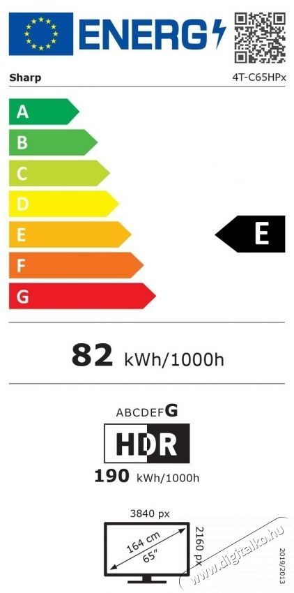 SHARP 65HP6265E 139cm-es 4K Ultra HD QLED Google TV Telev&iacute;zi&oacute;k - LED telev&iacute;zi&oacute; - UHD 4K felbont&aacute;s&uacute; - 530965