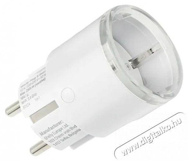 SHELLY Plug S Gen3 konnektor teljes&iacute;tm&eacute;nym&eacute;r&eacute;ssel, WiFi, feh&eacute;r H&aacute;ztart&aacute;s / Otthon / K&uuml;lt&eacute;r - Okos otthon - Okos konnektor - 521476