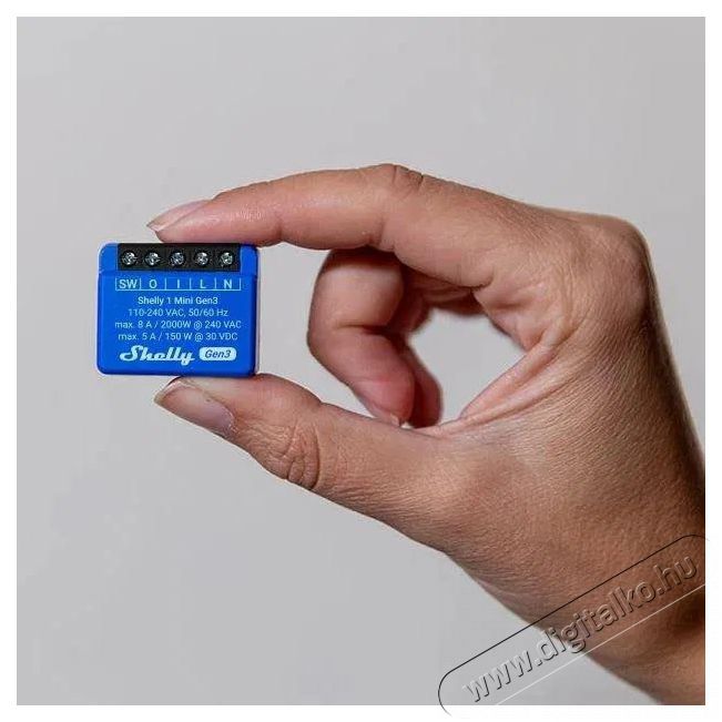 SHELLY Plus 1 Mini, kapcsol&oacute;modul, WiFi, Gen3 H&aacute;ztart&aacute;s / Otthon / K&uuml;lt&eacute;r - Okos otthon - Kieg&eacute;sz&iacute;tő - 521477