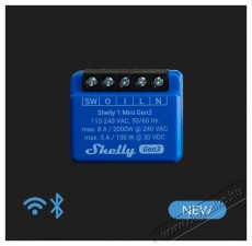 SHELLY Plus 1 Mini, kapcsol&oacute;modul, WiFi, Gen3 H&aacute;ztart&aacute;s / Otthon / K&uuml;lt&eacute;r - Okos otthon - Kieg&eacute;sz&iacute;tő - 521477