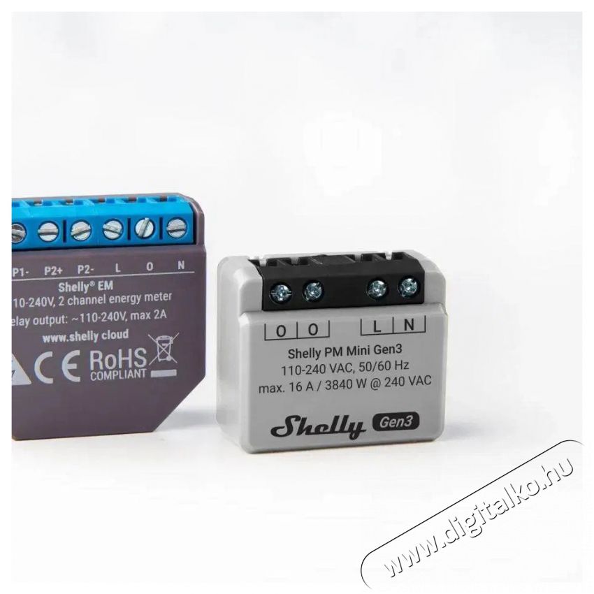 SHELLY PM Mini Gen3 fogyaszt&aacute;sm&eacute;rő modul 16 A-ig, WiFi, Bluetooth H&aacute;ztart&aacute;s / Otthon / K&uuml;lt&eacute;r - Okos otthon - Kieg&eacute;sz&iacute;tő - 521481