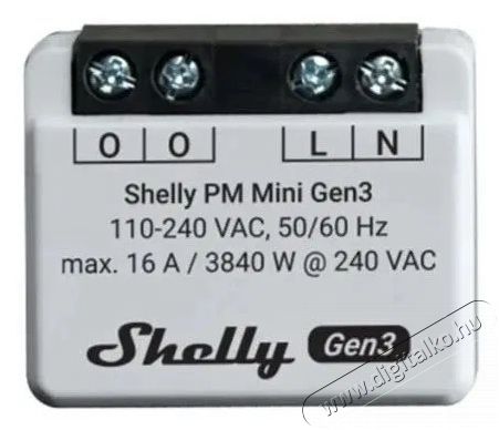SHELLY PM Mini Gen3 fogyaszt&aacute;sm&eacute;rő modul 16 A-ig, WiFi, Bluetooth H&aacute;ztart&aacute;s / Otthon / K&uuml;lt&eacute;r - Okos otthon - Kieg&eacute;sz&iacute;tő - 521481