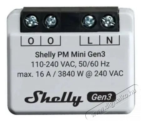 SHELLY PM Mini Gen3 fogyaszt&aacute;sm&eacute;rő modul 16 A-ig, WiFi, Bluetooth H&aacute;ztart&aacute;s / Otthon / K&uuml;lt&eacute;r - Okos otthon - Kieg&eacute;sz&iacute;tő - 521481