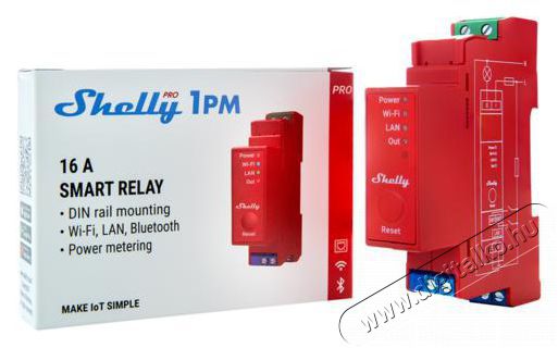 SHELLY Pro 1PM, kapcsol&oacute;modul DIN-s&iacute;nre, fogyaszt&aacute;sm&eacute;r&eacute;s, LAN, WiFi, Bluetooth &Uacute;jdons&aacute;gok - &Uacute;j term&eacute;kek - 521484