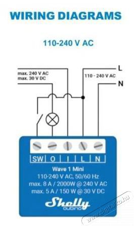 SHELLY Wave 1 Mini, kapcsol&oacute;modul, Z-Wave &Uacute;jdons&aacute;gok - &Uacute;j term&eacute;kek - 521492