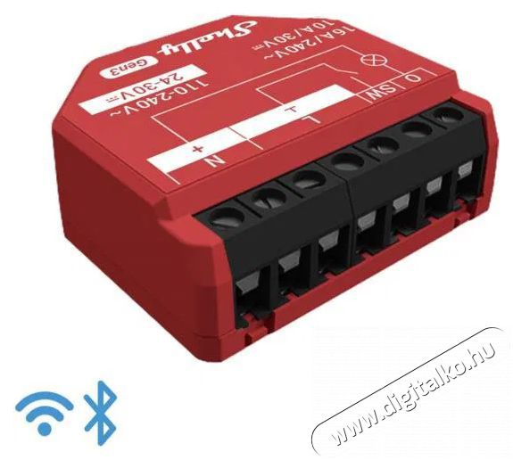 SHELLY Gen3 1PM, kapcsol&oacute;modul, WiFi H&aacute;ztart&aacute;s / Otthon / K&uuml;lt&eacute;r - Okos otthon - Kieg&eacute;sz&iacute;tő - 521462