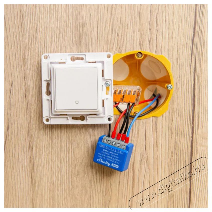 SHELLY Gen4 1 Mini, kapcsol&oacute; modul, Wi-Fi H&aacute;ztart&aacute;s / Otthon / K&uuml;lt&eacute;r - Okos otthon - Kieg&eacute;sz&iacute;tő - 521468
