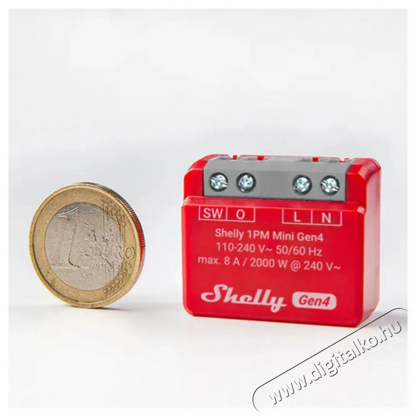 SHELLY Gen4 1PM Mini, kapcsol&oacute; modul, Wi-Fi H&aacute;ztart&aacute;s / Otthon / K&uuml;lt&eacute;r - Okos otthon - Kieg&eacute;sz&iacute;tő - 521470