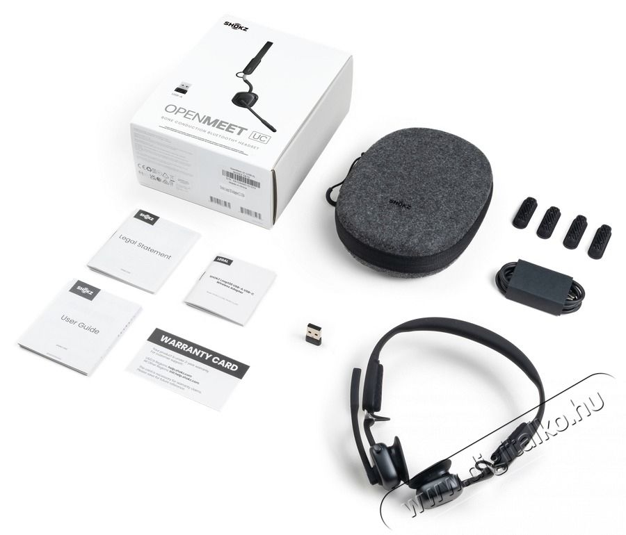 Shokz Openmeet fekete vezet&eacute;k n&eacute;lk&uuml;li Open-Ear headset Mobil / Kommunik&aacute;ci&oacute; / Smart - Mobiltelefon kieg&eacute;sz&iacute;tő / tok - Headset - 514478