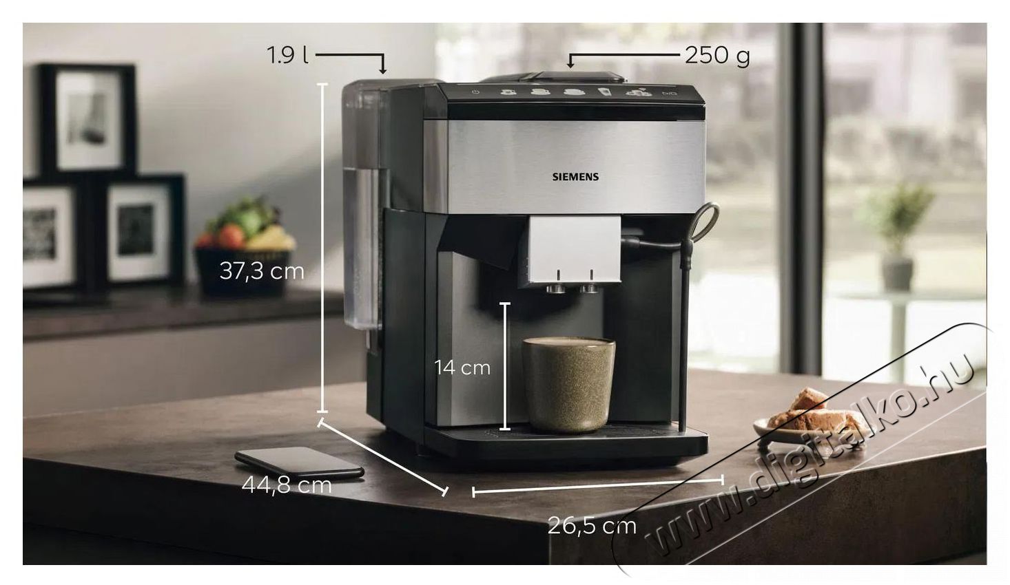Siemens TP516RX3 EQ500 classic Konyhai term&eacute;kek - K&aacute;v&eacute;főző / k&aacute;v&eacute;&ouml;rlő / kieg&eacute;sz&iacute;tő - Automata k&aacute;v&eacute;főző - 512851