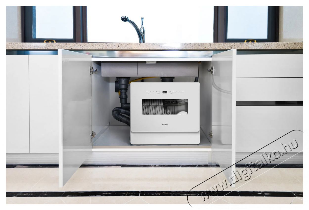 Siguro SGR-DW-T352W Compact Wash Mosogat&oacute;g&eacute;p Konyhai term&eacute;kek - Mosogat&oacute;g&eacute;p - Norm&aacute;l (60cm) szabadon&aacute;ll&oacute; mosogat&oacute;g&eacute;p - 499766