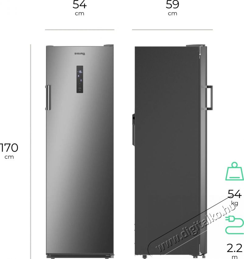 Siguro UF-D241S Ideal Fagyaszt&oacute;szekr&eacute;ny Konyhai term&eacute;kek - Hűtő, fagyaszt&oacute; (szabadon&aacute;ll&oacute;) - Fagyaszt&oacute;szekr&eacute;ny - 502578