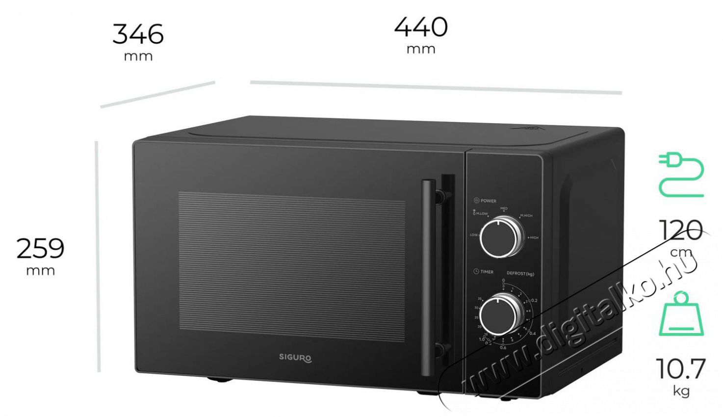 Siguro MO-B130B Element Mikrohull&aacute;m&uacute; s&uuml;tő Konyhai term&eacute;kek - Mikrohull&aacute;m&uacute; s&uuml;tő - Mikrohull&aacute;m&uacute; s&uuml;tő (szabadon&aacute;ll&oacute;) - 503886