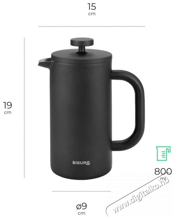Siguro Elite Brew French press, 700 ml Konyhai term&eacute;kek - Egy&eacute;b / Konyhai kieg&eacute;sz&iacute;tő - 504563