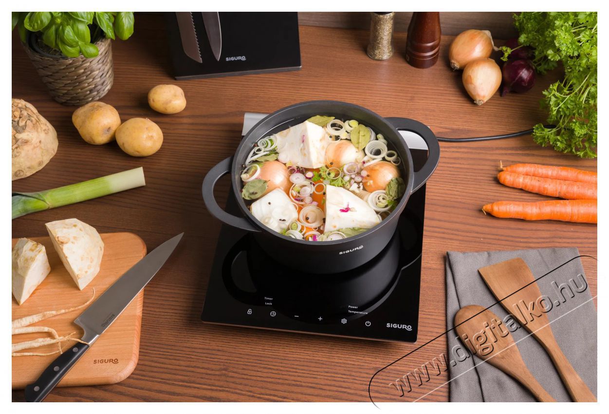 Siguro IC-G180B Smart Cook Pro Solo Konyhai term&eacute;kek - S&uuml;tő-főzőlap, tűzhely (szabadon&aacute;ll&oacute;) - Indukci&oacute;s főzőlap (szabadon&aacute;ll&oacute;) - 504568