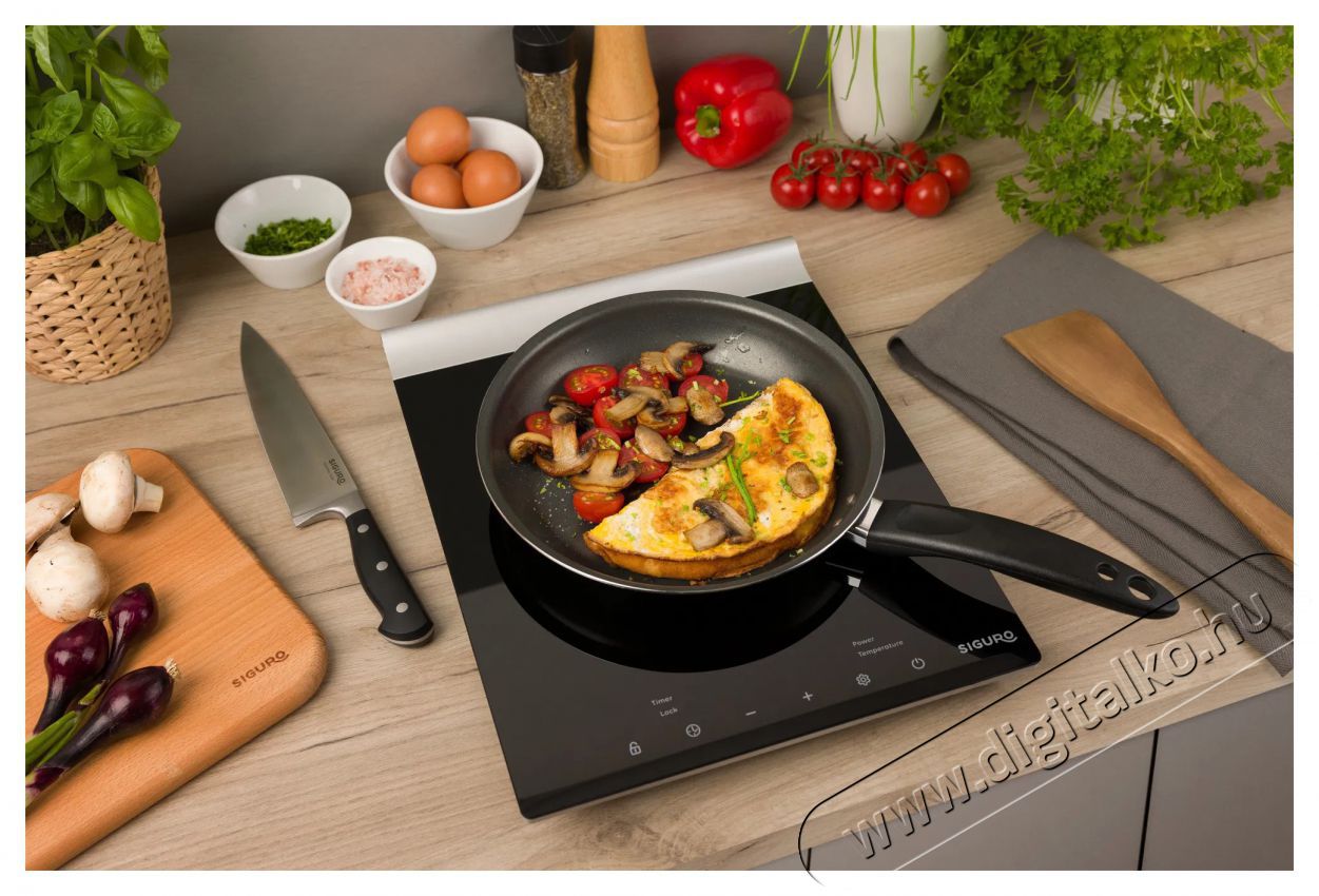 Siguro IC-G180B Smart Cook Pro Solo Konyhai term&eacute;kek - S&uuml;tő-főzőlap, tűzhely (szabadon&aacute;ll&oacute;) - Indukci&oacute;s főzőlap (szabadon&aacute;ll&oacute;) - 504568