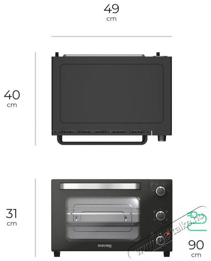 Siguro CO-E280B Perfect Roast & Grill Compact Konyhai term&eacute;kek - S&uuml;tő-főzőlap, tűzhely (szabadon&aacute;ll&oacute;) - Mini s&uuml;tő / mini grill / mini konyha - 504557