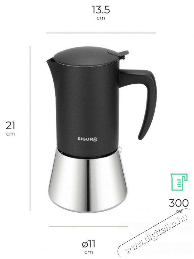 Siguro Elite Brew kotyog&oacute;s k&aacute;v&eacute;főző, 300 ml, 6 cs&eacute;sze Konyhai term&eacute;kek - K&aacute;v&eacute;főző / k&aacute;v&eacute;&ouml;rlő / kieg&eacute;sz&iacute;tő - Kotyog&oacute; k&aacute;v&eacute;főző - 504564