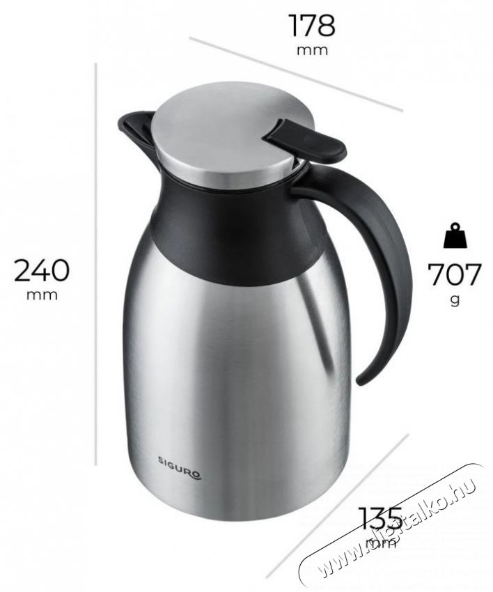 Siguro TH-K35 Termopalack Vacu-jug 1500 ml rozsdamentes Konyhai term&eacute;kek - Ed&eacute;ny - Termosz - 504577
