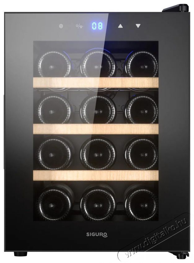 Siguro WC-F121B Wine Touch Konyhai term&eacute;kek - Hűtő, fagyaszt&oacute; (szabadon&aacute;ll&oacute;) - Borhűtő - 504580