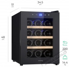 Siguro WC-F121B Wine Touch Konyhai term&eacute;kek - Hűtő, fagyaszt&oacute; (szabadon&aacute;ll&oacute;) - Borhűtő - 504580