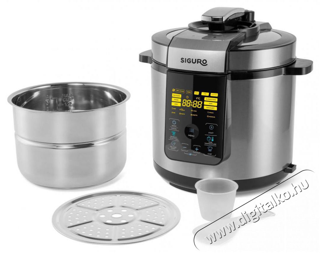 Siguro MP-S600SS Multi Chef kukta Konyhai term&eacute;kek - Konyhai kisg&eacute;p (s&uuml;t&eacute;s / főz&eacute;s / hűt&eacute;s / &eacute;telk&eacute;sz&iacute;t&eacute;s) - L&eacute;gkever&eacute;ses főzőg&eacute;p / elektromos kukta / multifunkci&oacute;s s&uuml;tő - 504878